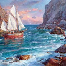 Скалистые берега.