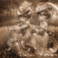 Схема вышивки «Эдвардианские кошечки. Рисунок Tracy Butler»