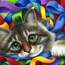 Котенок в лентах