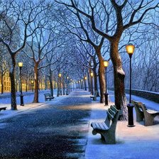 Схема вышивки «зима в городе»