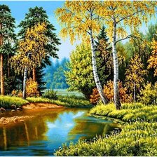 Схема вышивки «пейзаж»