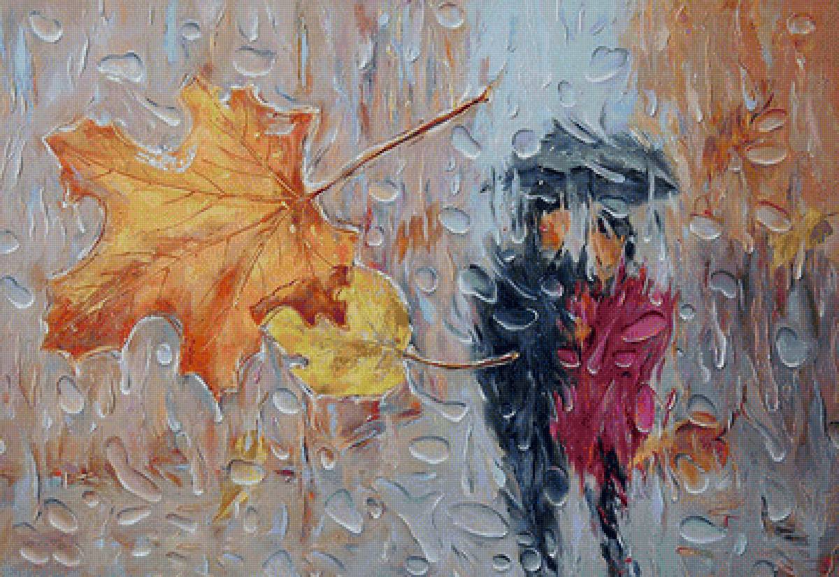 последний лист - осень, пейзаж, дождь - предпросмотр