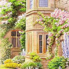 Схема вышивки «дом в цветах»