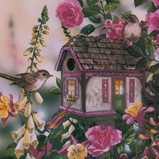 Схема вышивки «Птичий домик»
