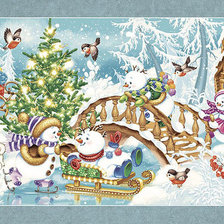 Схема вышивки «снеговички»