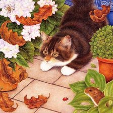 Схема вышивки «Осенний кот»