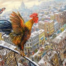 Схема вышивки «утро в городе»