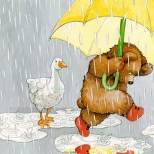 Схема вышивки «Под зонтом по лужам»