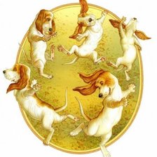 Схема вышивки «Веселые щенки»