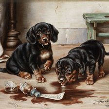 Схема вышивки «Нашкодили...»