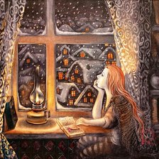 Схема вышивки «У окна.»