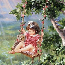 Схема вышивки «качели»