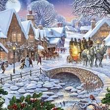 Схема вышивки «зимняя картина»