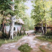 Схема вышивки «Украинское село»