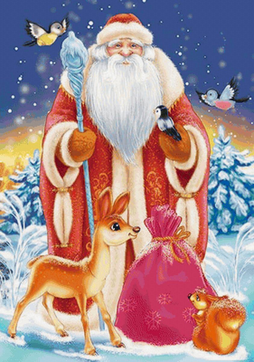 новогодняя открытка - новый год, дед мороз - предпросмотр