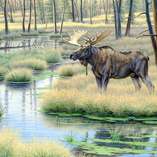 Схема вышивки «Лось»