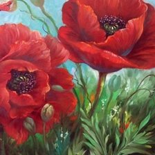 Схема вышивки «Маки»