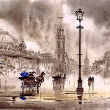 Схема вышивки «старинный город»