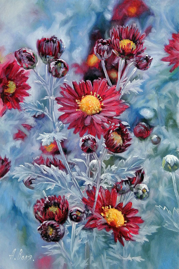 Осенние хризантемы - цветы - оригинал