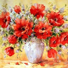 Схема вышивки «maki w wazonie»