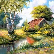 Схема вышивки «Летний пейзаж»