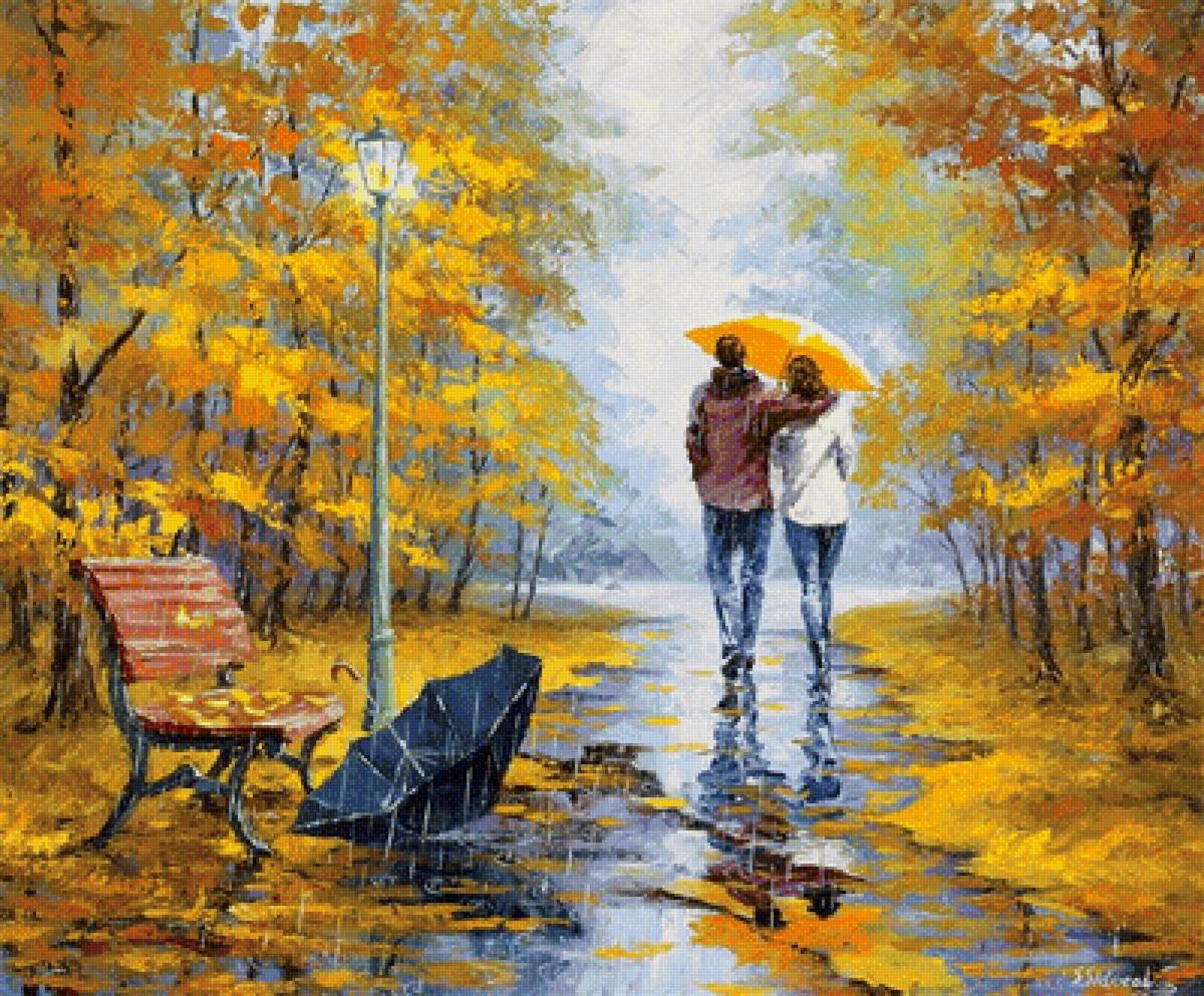 осенний дождь - осень, пейзаж, природа - предпросмотр