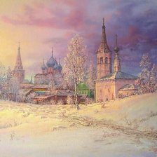 Схема вышивки «Зимний закат»