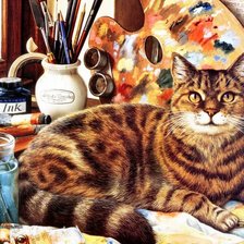 Схема вышивки «Котик»