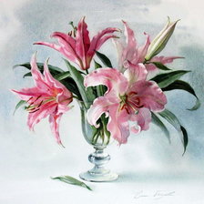 Схема вышивки «Розовые лилии»