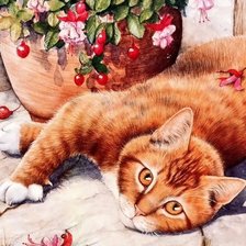 Схема вышивки «Кот»