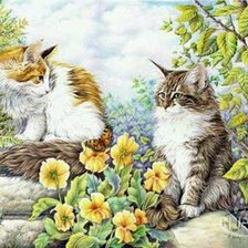 Схема вышивки «кошки»