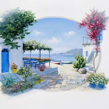 Схема вышивки «средиземноморский пейзаж 3»