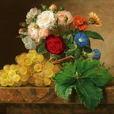 Схема вышивки «Розы и виноград»