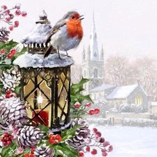 Схема вышивки «птичка у фоноря»