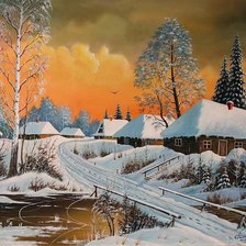 Схема вышивки «Зимний пейзаж»