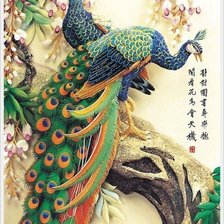 Схема вышивки «Павлины»