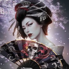 Схема вышивки «Темная гейша»