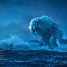 Схема вышивки «тигр бегущий по волнам»