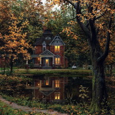 Схема вышивки «Свет в окне»