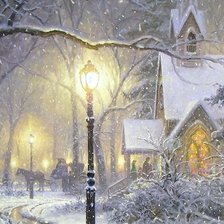 Схема вышивки «вечерний снегопад»