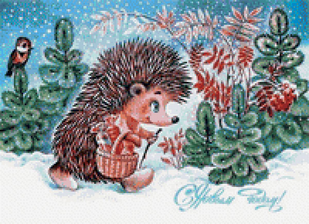 Новогодний ежик - новый год, ежик., детское - предпросмотр