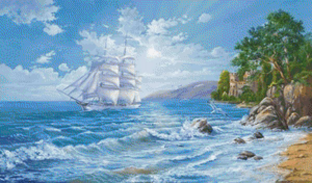 Корабль - берег, море, корабль - предпросмотр
