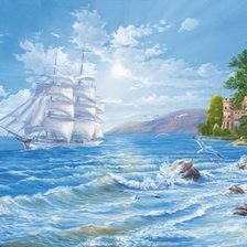 Схема вышивки «Корабль»