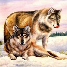 Схема вышивки «Волки»