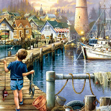 Схема вышивки «домой с уловом»