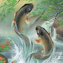 Схема вышивки «Карпы»