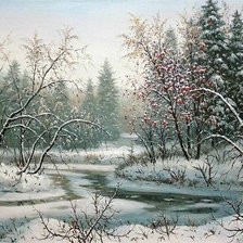 Схема вышивки «зимний пейзаж»