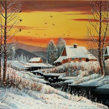 Схема вышивки «zima w Beskidach»