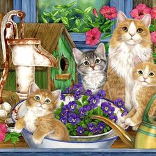 Схема вышивки «кошки-очарование моё...»