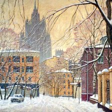 Схема вышивки «зима в городе»